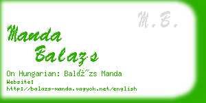 manda balazs business card